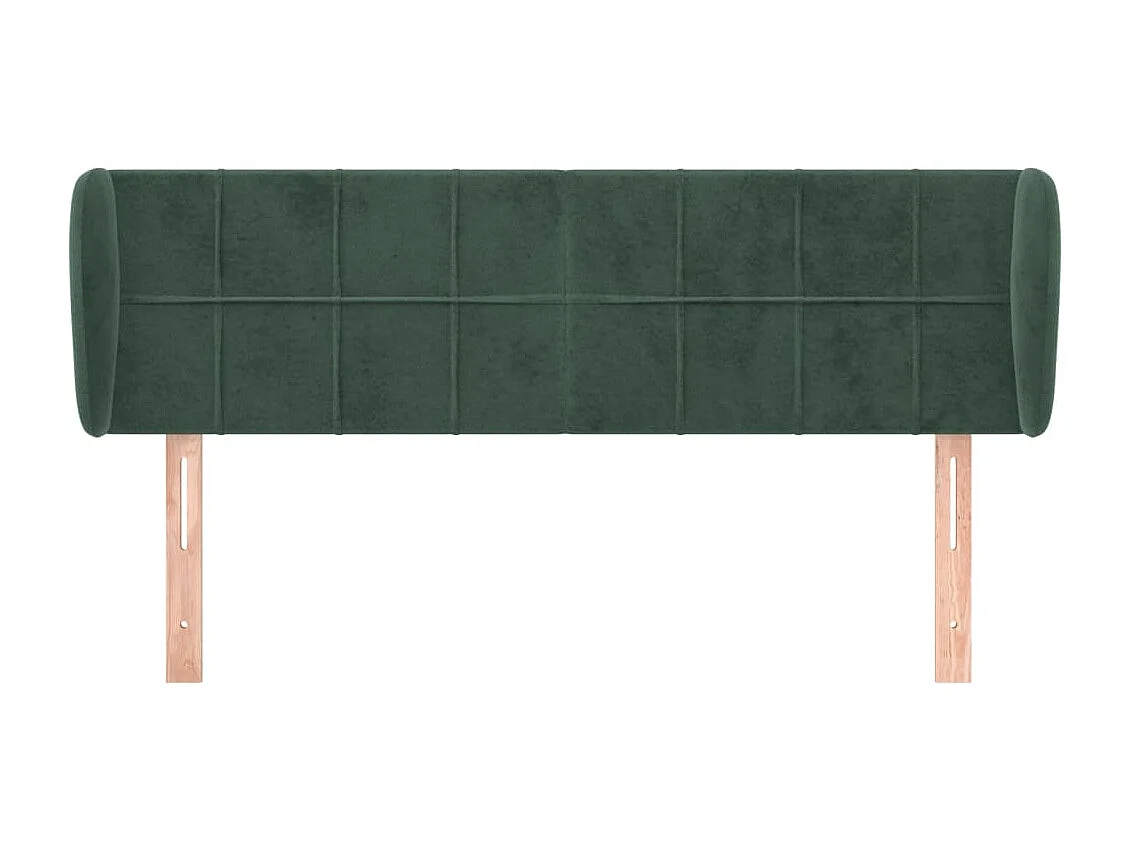 Mueble cabecero | Cabezal de cama | Cabecero de terciopelo verde oscuro 147x23x78/88 cm