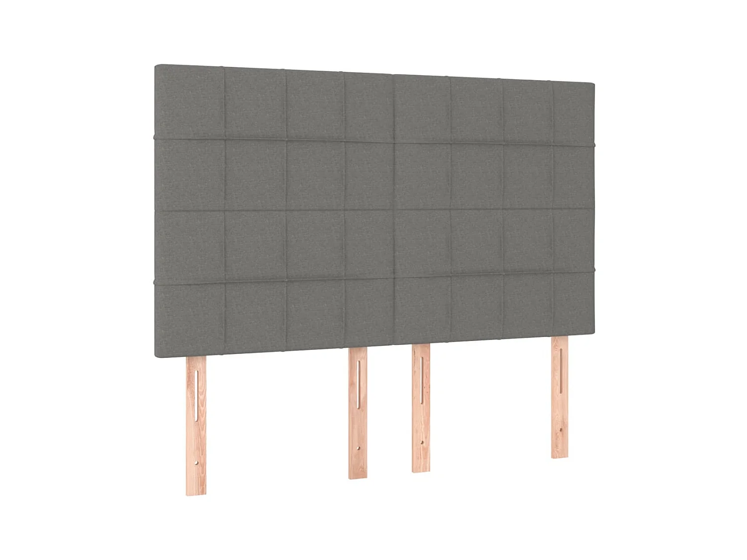 Cabecero | Cabezal de Cama | Mueble cabecero con luces LED tela gris oscuro 144x5x118/128 cm