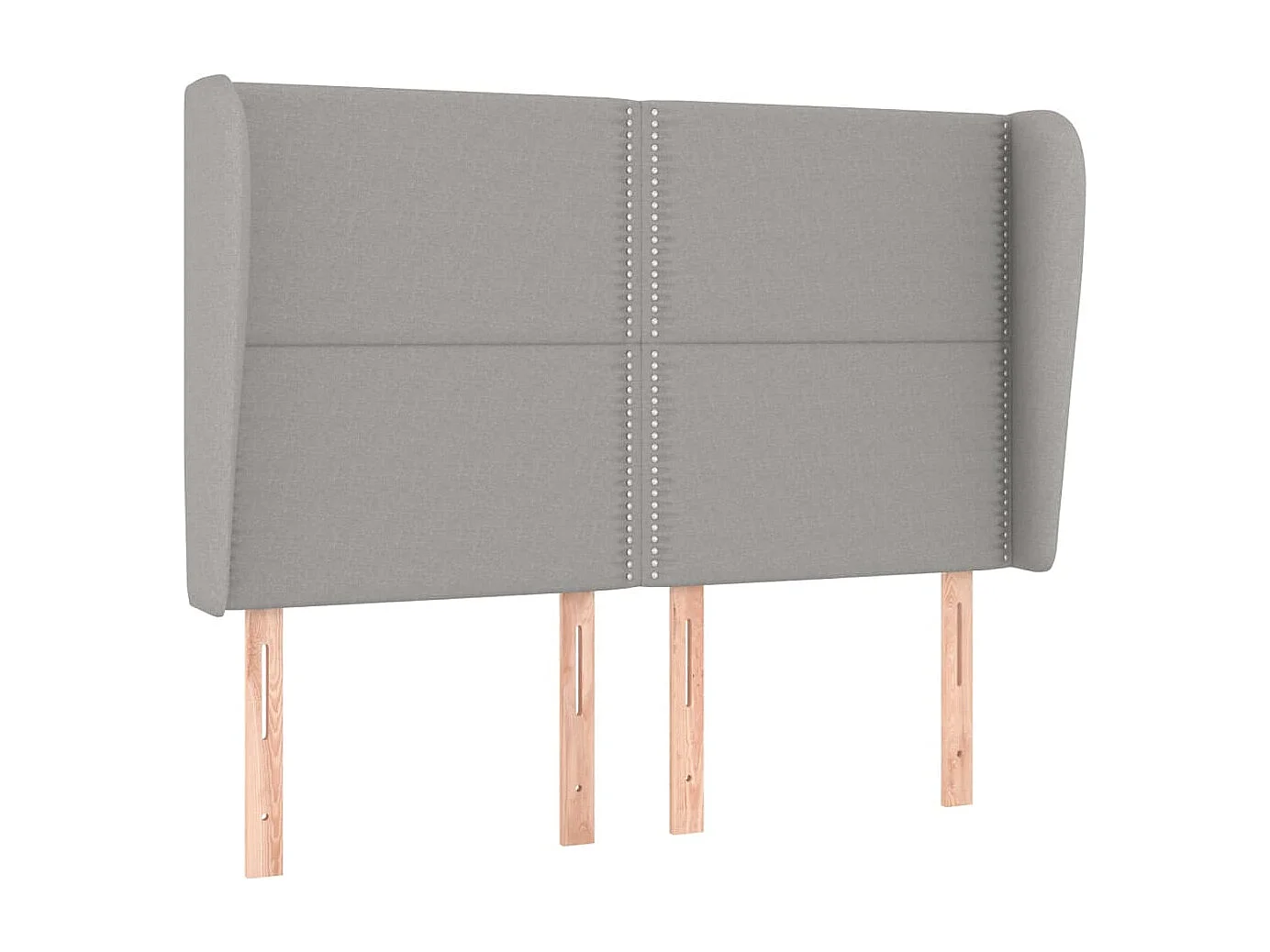 Tête de Lit | Panneau de tête pour lit Moderne avec oreilles Gris clair 147x23x118/128 cm Tissu