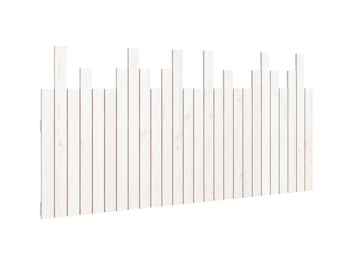 Cabecero de Cama | Cabezal de cama | Mueble de cabecero de pared madera maciza pino blanco 166x3x80 cm