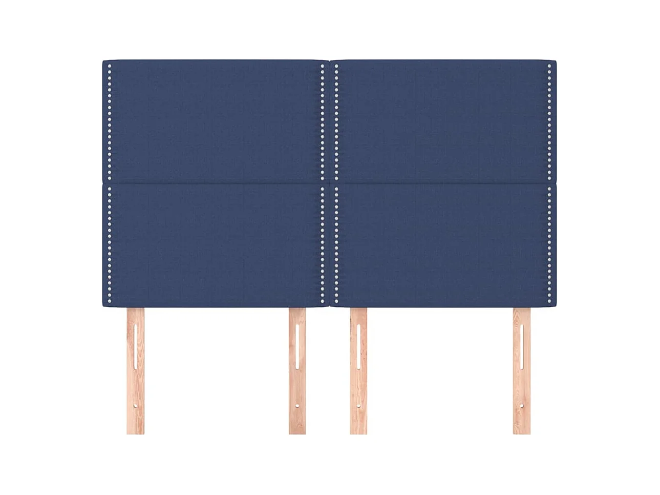 Cabeceros | Cabezal de cama | Mueble de cabecero 4 unidades tela azul 72x5x78/88 cm