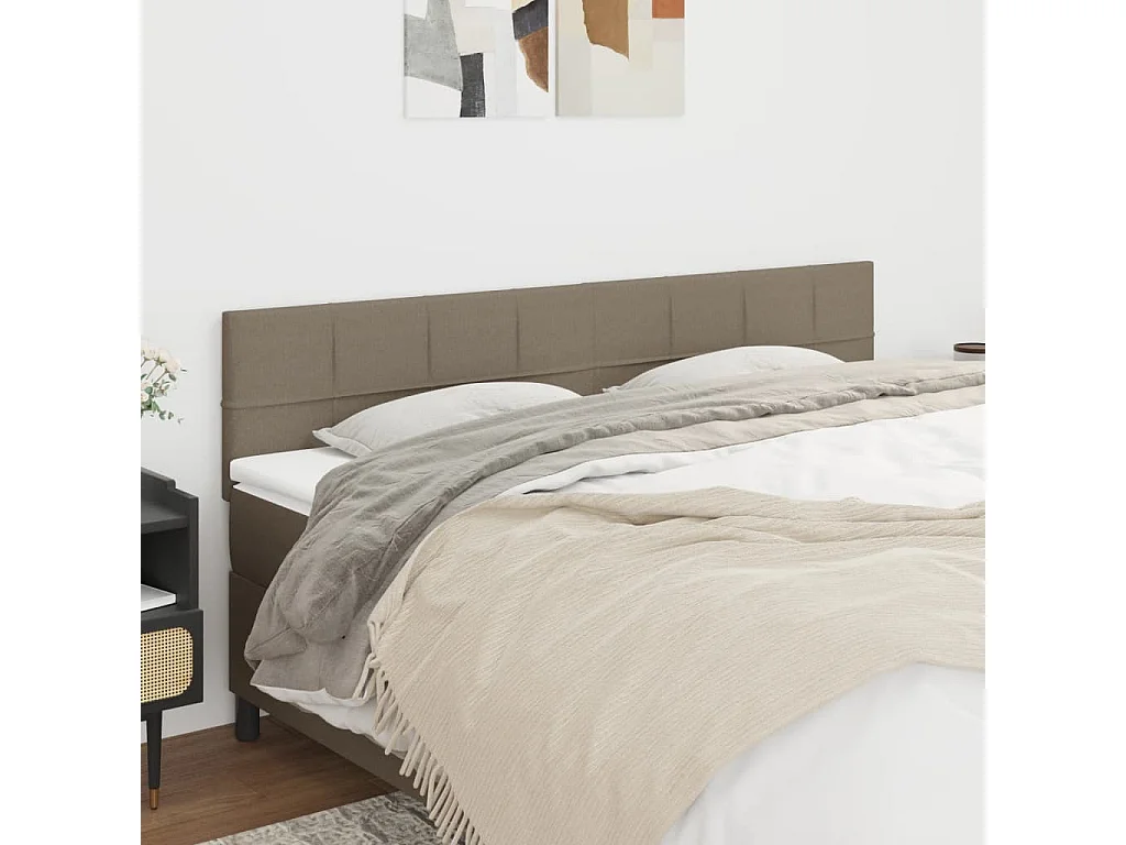 Têtes de lit | Panneaux de tête pour lit Moderne 2 pcs Taupe 80x5x78/88 cm Tissu