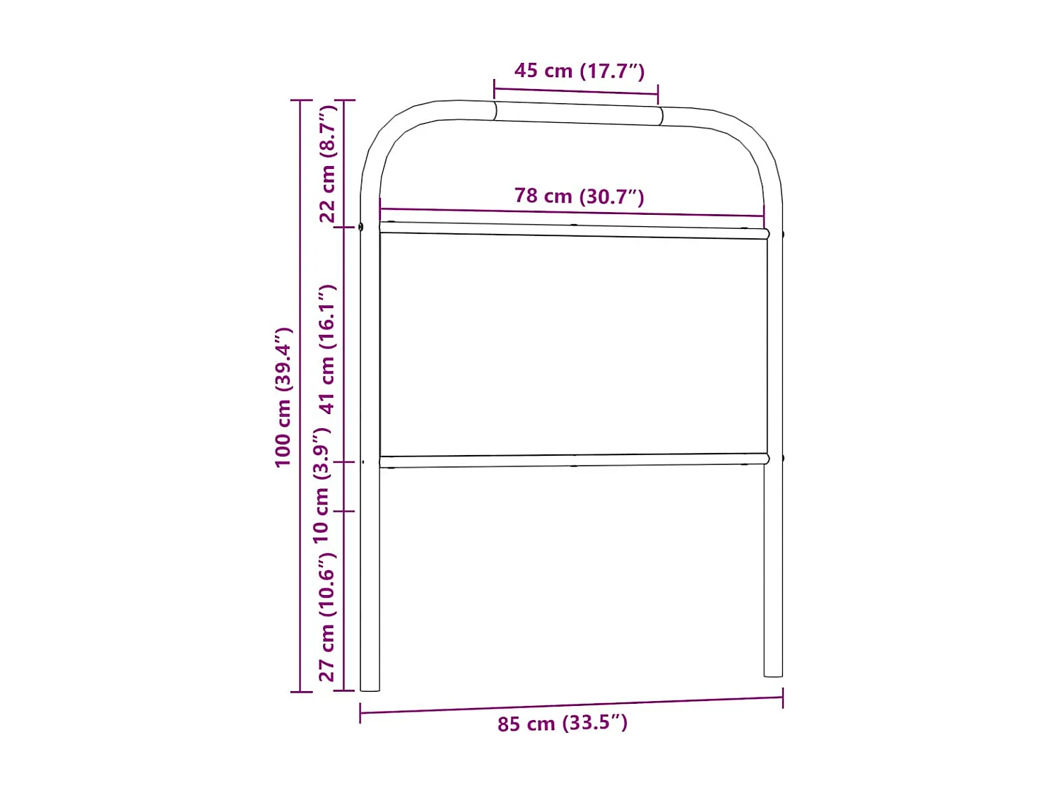 Mueble cabecero | Cabezal de cama | Cabecero de acero y madera de ingeniería marrón roble 80 cm