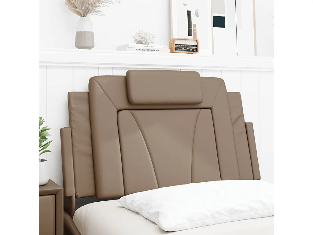 Tête de lit | Coussin de tête de lit | Tête de lit décoratif cappuccino 90 cm similicuir