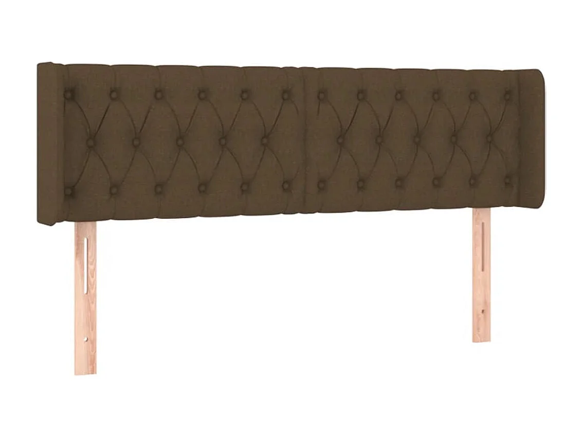 Hoofdbord | Hoofdeinde LED 147x16x78/88 cm stof donkerbruin
