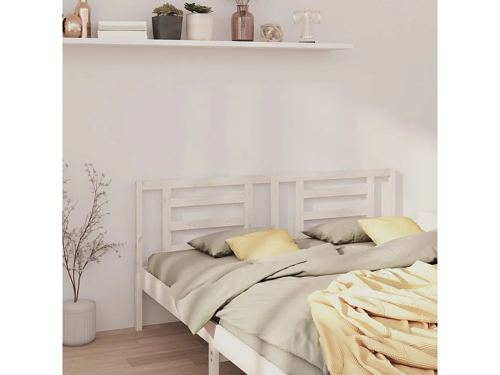 Hoofdbord | Hoofdeinde 166x4x100 cm massief grenenhout wit