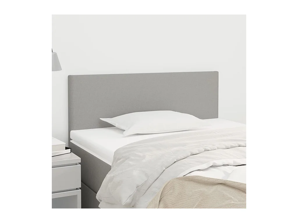 Mueble cabecero | Cabezal de cama | Cabecero de tela gris claro 100x5x78/88 cm