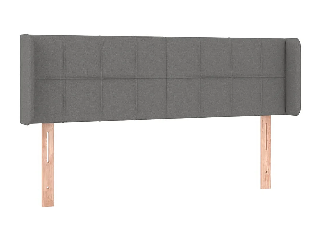 Mueble cabecero | Cabezal de cama | Cabecero de tela gris oscuro 147x16x78/88 cm