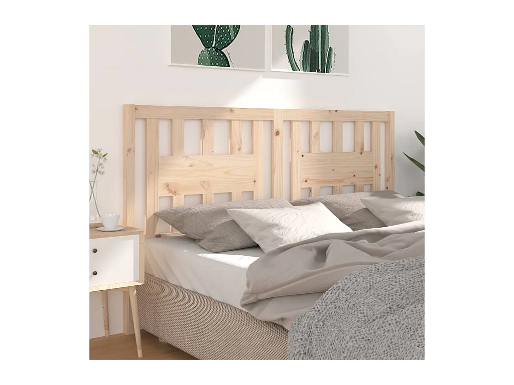 Mueble cabecero | Cabecero | Cabezal de cama madera maciza de pino 126x4x100 cm