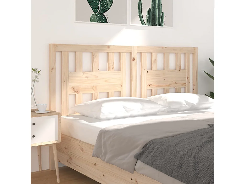 Mueble cabecero | Cabecero | Cabezal de cama madera maciza de pino 126x4x100 cm