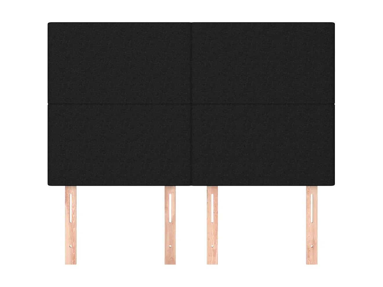 Cabeceros | Cabezal de cama | Mueble de cabecero 4 unidades tela negro 72x5x78/88 cm