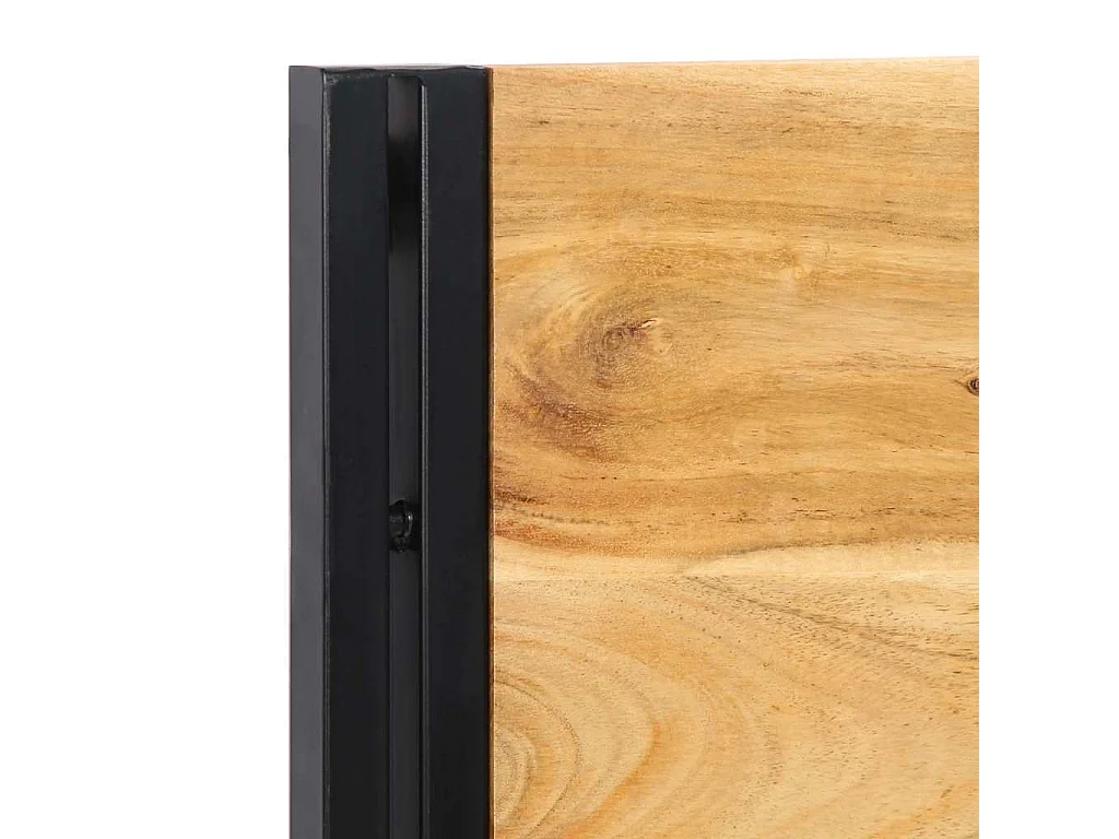 Tête de Lit | Panneau de tête pour lit Moderne 160 cm bois massif d'acacia et fer