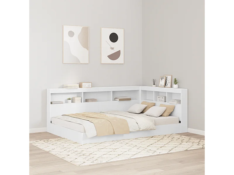 Tête de Lit de rangement | Panneau de tête pour lit Blanc 120 cm Bois d'ingénierie