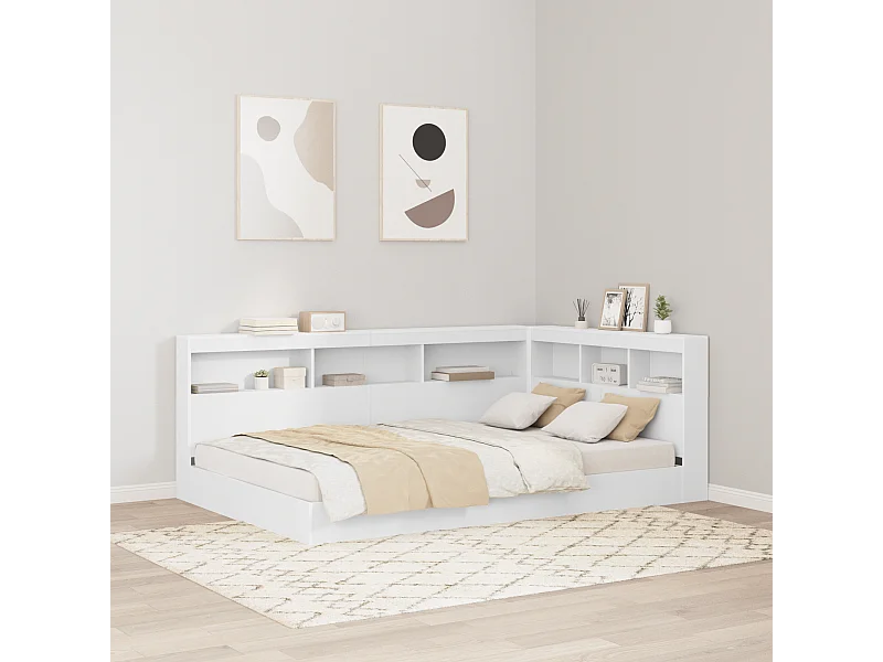 Tête de Lit de rangement | Panneau de tête pour lit Blanc 120 cm Bois d'ingénierie