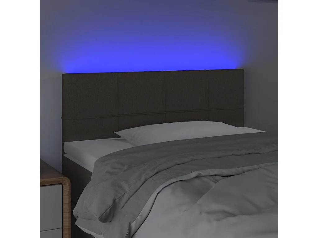 Hoofdbord | Hoofdeinde LED 90x5x78/88 cm stof taupe