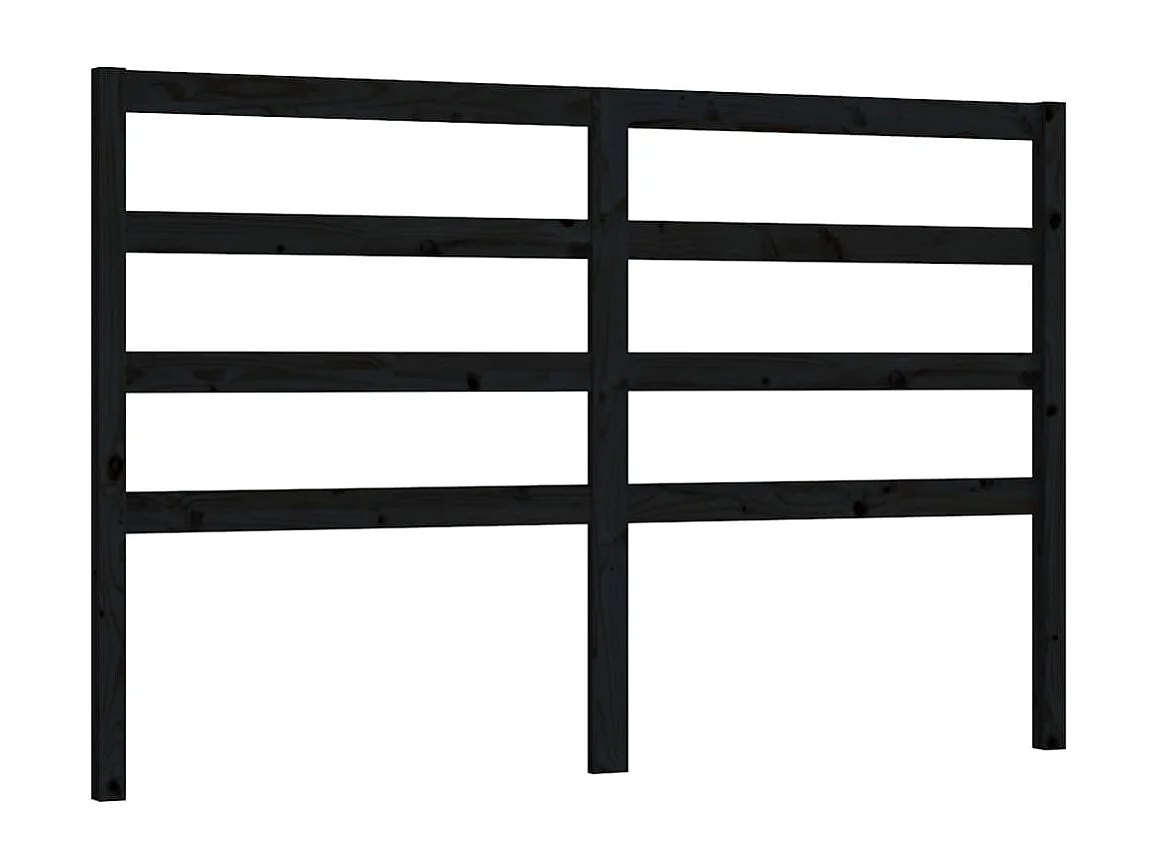 Tête de Lit | Panneau de tête pour lit Moderne Noir 166x4x100 cm Bois massif de pin