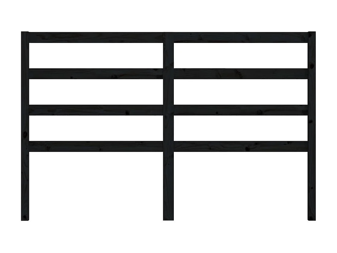 Tête de Lit | Panneau de tête pour lit Moderne Noir 166x4x100 cm Bois massif de pin