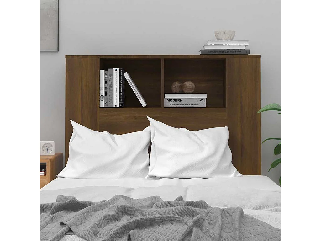 Tête de Lit avec rangement | Armoire de tête de lit Chêne marron 100x18,5x102,5 cm