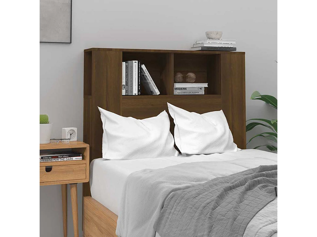 Tête de Lit avec rangement | Armoire de tête de lit Chêne marron 100x18,5x102,5 cm