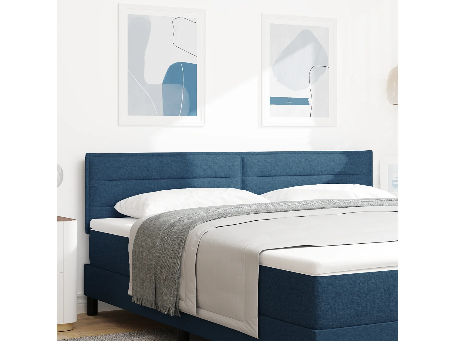 Tête de Lit | Panneau de tête pour lit Moderne Hauteur réglable avec Tête de Lit | Panneau de tête pour lit Moderne Bleu 180 cm tissu