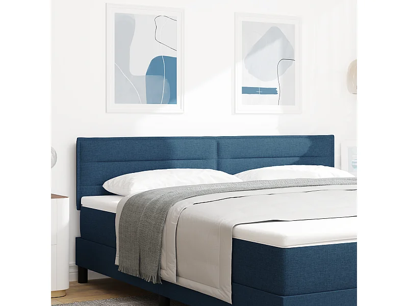 Tête de Lit | Panneau de tête pour lit Moderne Hauteur réglable avec Tête de Lit | Panneau de tête pour lit Moderne Bleu 180 cm tissu