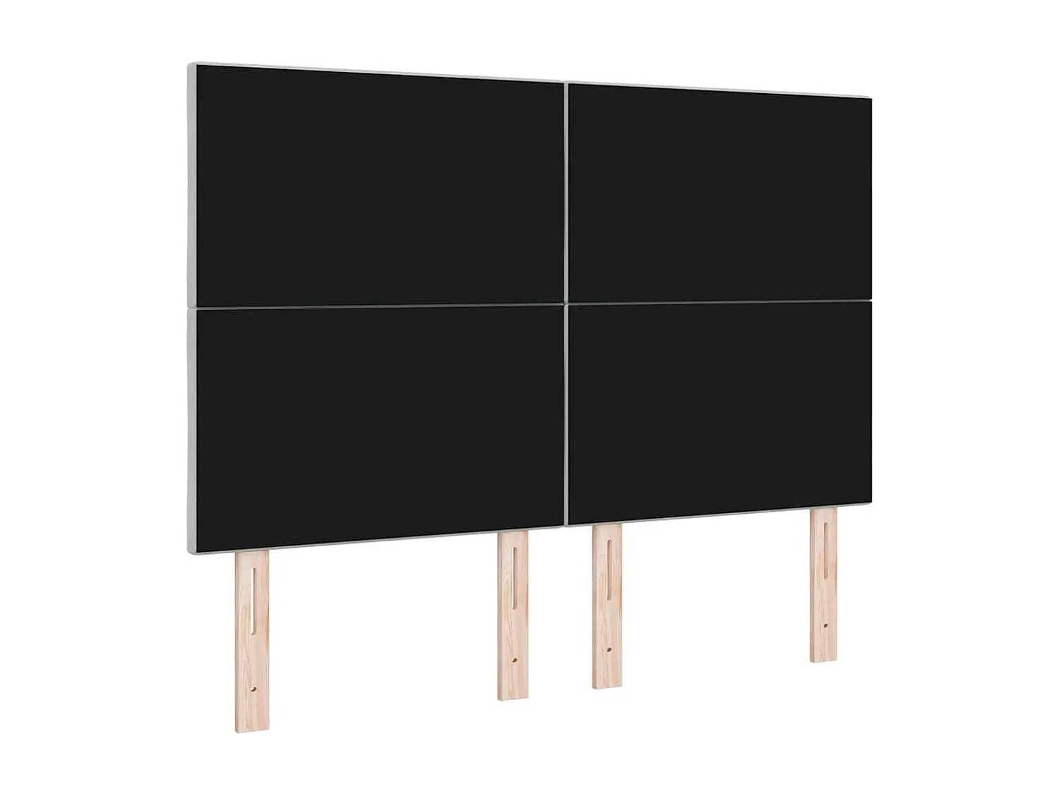 Tête de lit Montage mural | Panneau de tête pour lit Moderne  Géométrique Gris clair 144 cm Velours