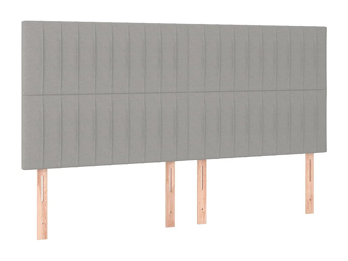 Hoofdbord | Hoofdeinde LED 200x5x118/128 cm stof lichtgrijs