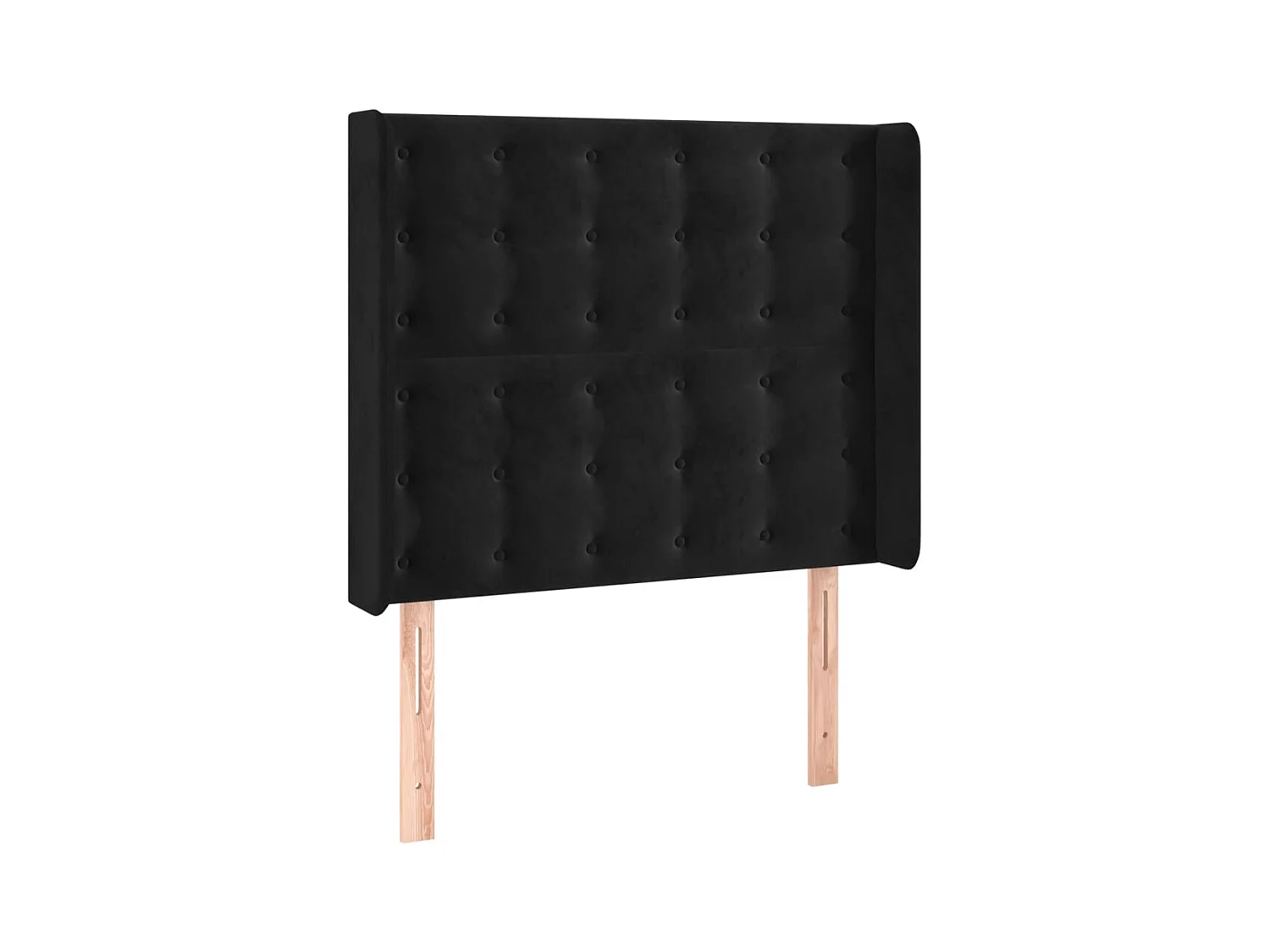 Cabecero | Cabezal de Cama | Mueble cabecero con LED de terciopelo negro 93x16x118/128 cm