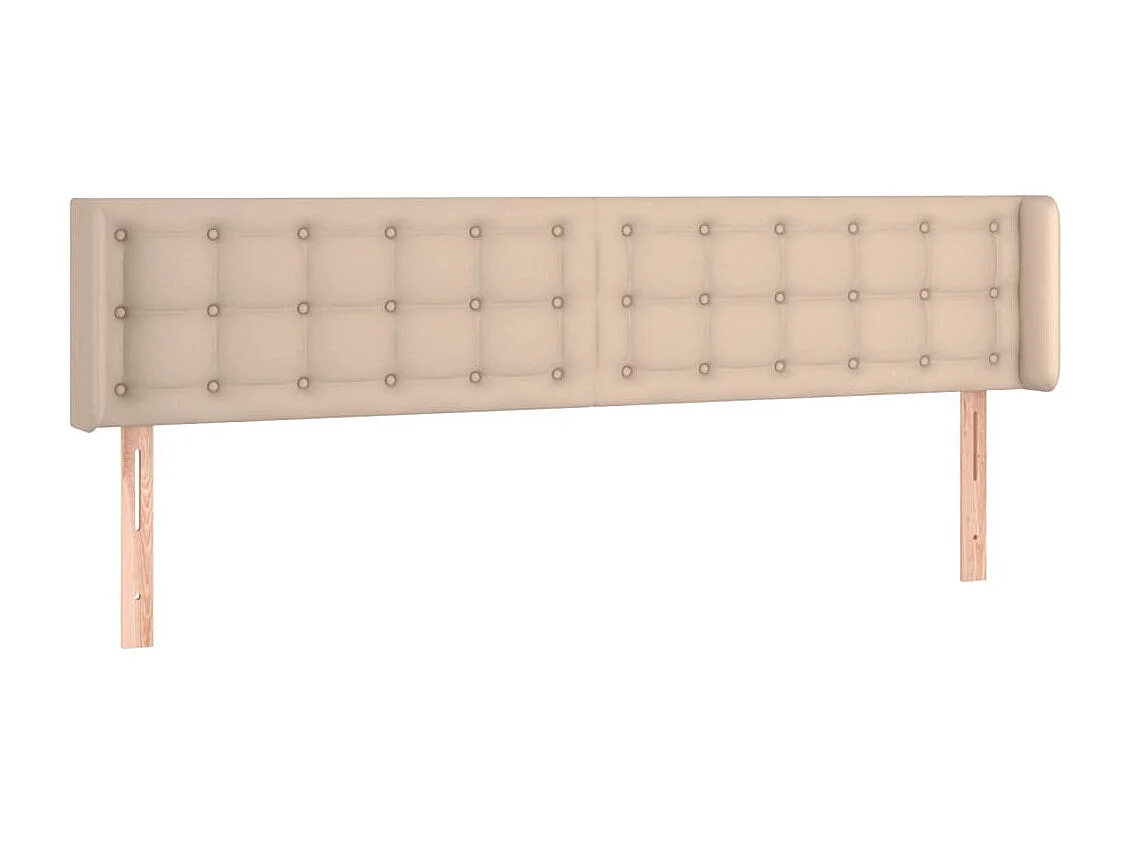 Mueble cabecero | Cabezal de cama | Cabecero de cuero sintético color capuchino 183x16x78/88 cm