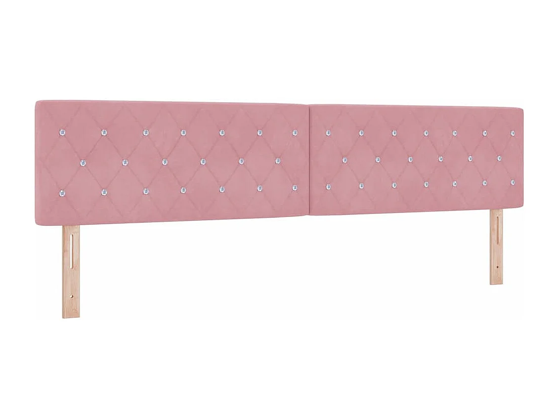 Tête de Lit | Panneau de tête pour lit Moderne en Velours Argyle Manuel Rose 200 cm Velours