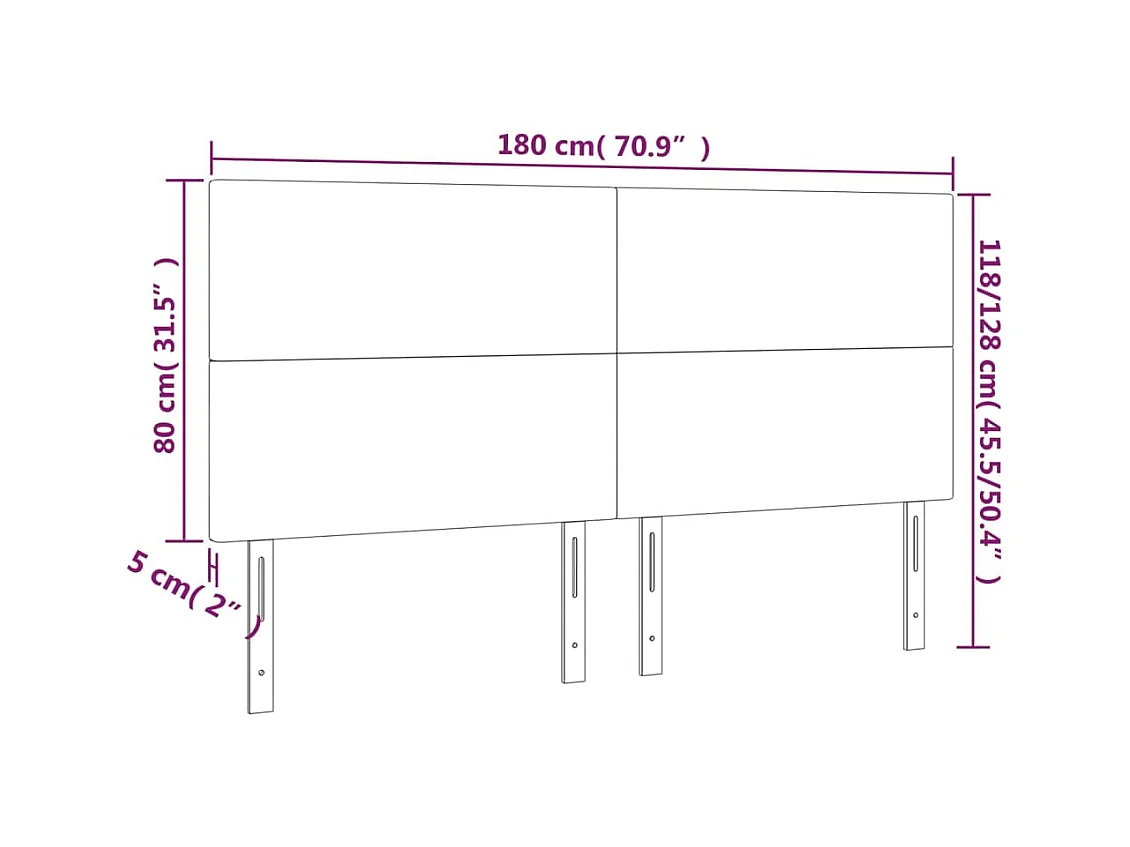 Cabeceros | Cabezal de cama | Mueble de cabecero 4 unidades de tela gris oscuro 90x5x78/88 cm