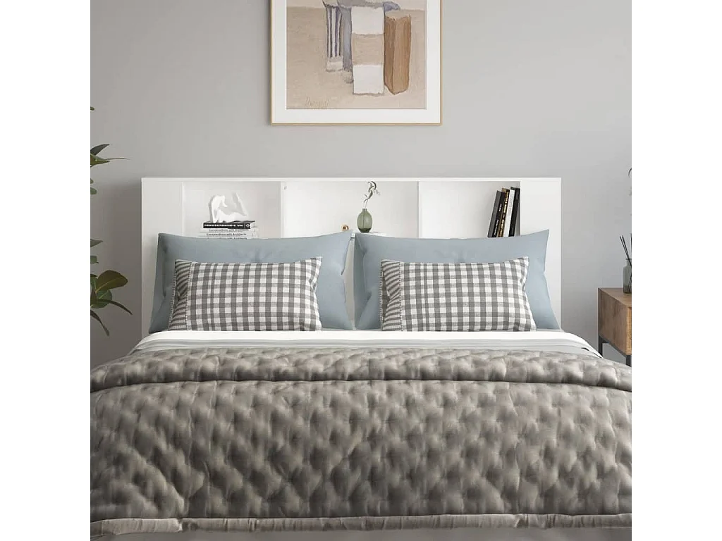 Cabecero de Cama | Cabezal de Cama | Mueble cabecero blanco 180x18,5x104,5 cm