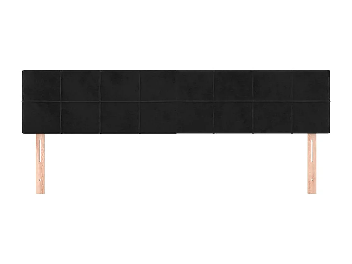 Cabeceros | Cabezal de cama | Mueble de cabecero 2 unidades de terciopelo negro 80x5x78/88 cm