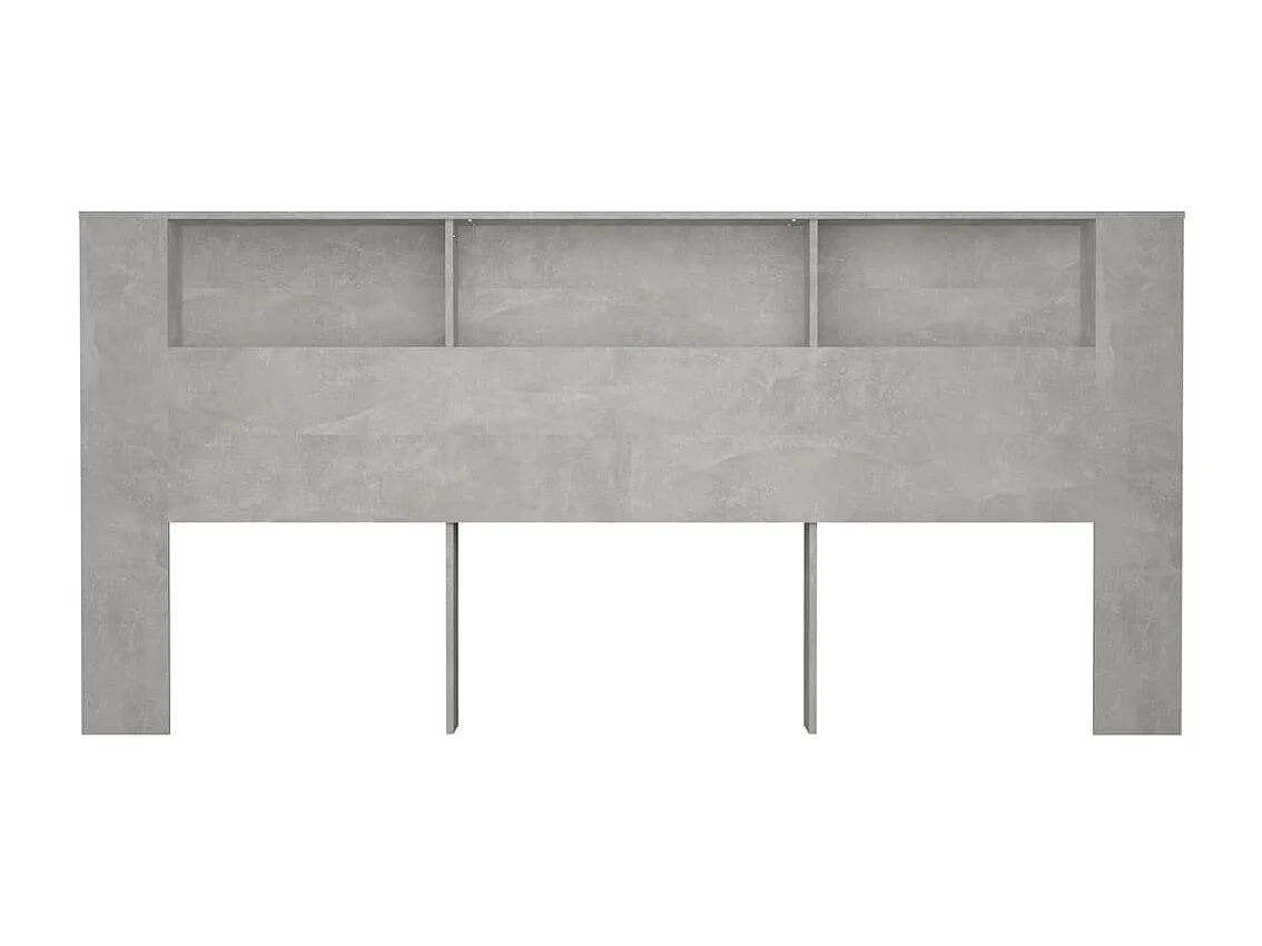 Tête de Lit avec rangement | Armoire de tête de lit Gris béton 220x18,5x104,5 cm