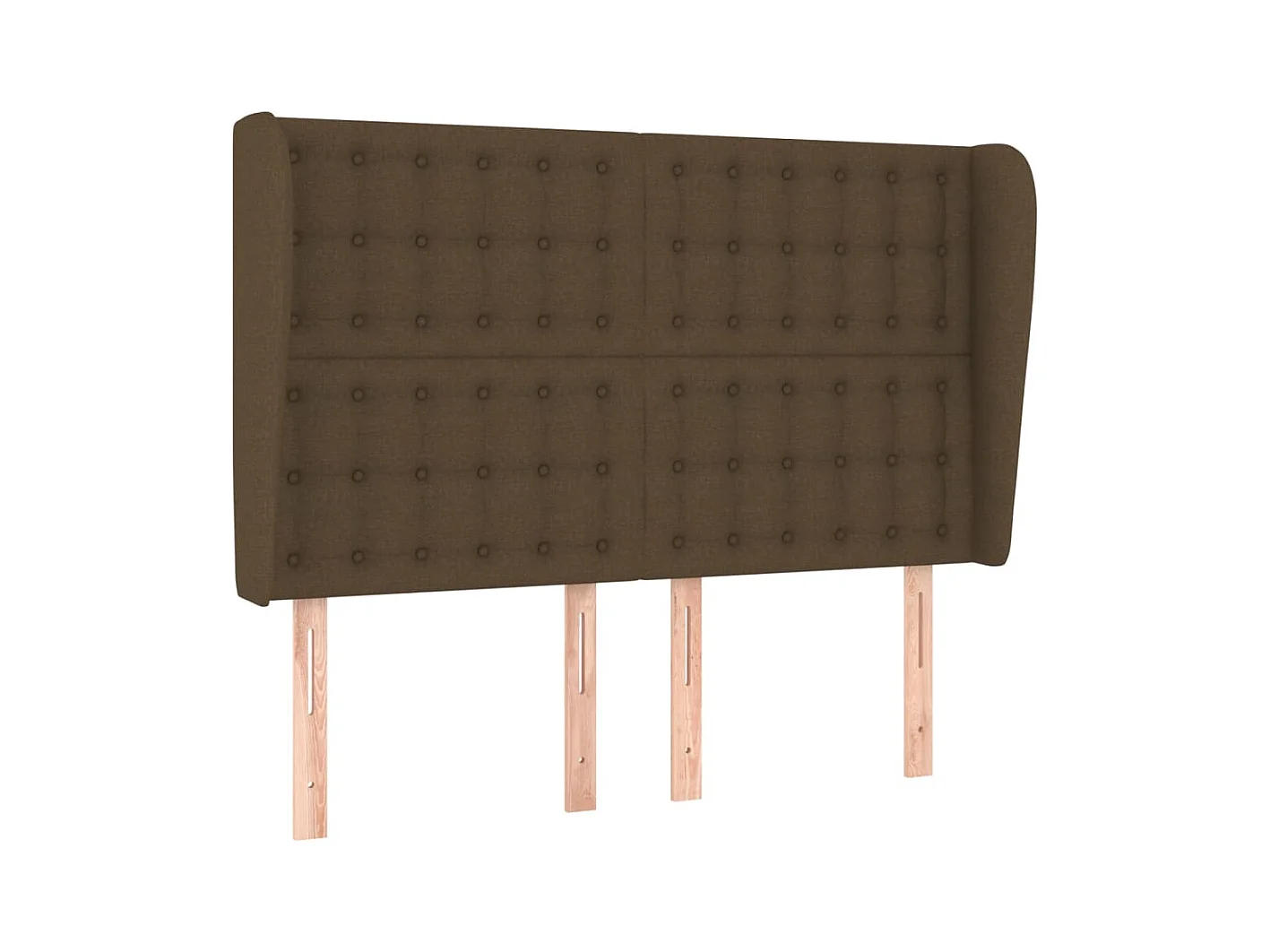 Cabecero | Cabezal de Cama | Mueble cabecero con orejas de tela gris claro 147x23x118/128 cm