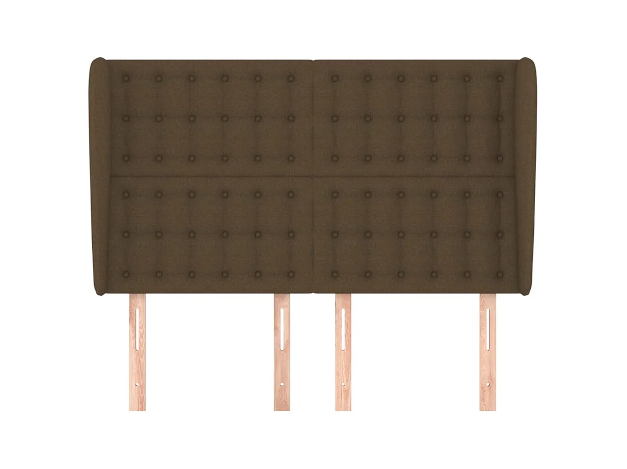 Cabecero | Cabezal de Cama | Mueble cabecero con orejas de tela gris claro 147x23x118/128 cm