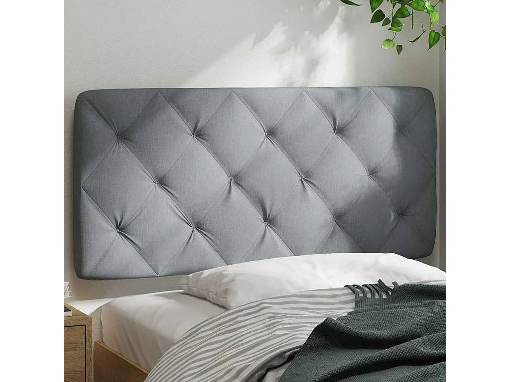Cabecero de Cama | Cabezal de cama | Mueble de cabecero acolchado tela gris claro 100 cm