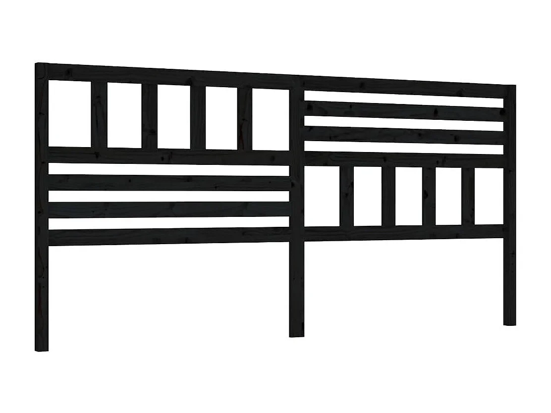 Cabecero de Cama | Cabezal de cama | Mueble de cabecero madera maciza de pino negro 186x4x100 cm