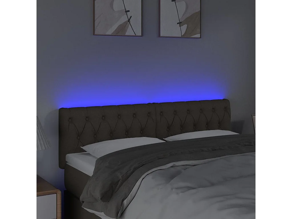 Hoofdbord | Hoofdeinde LED 144x7x78/88 cm stof taupe