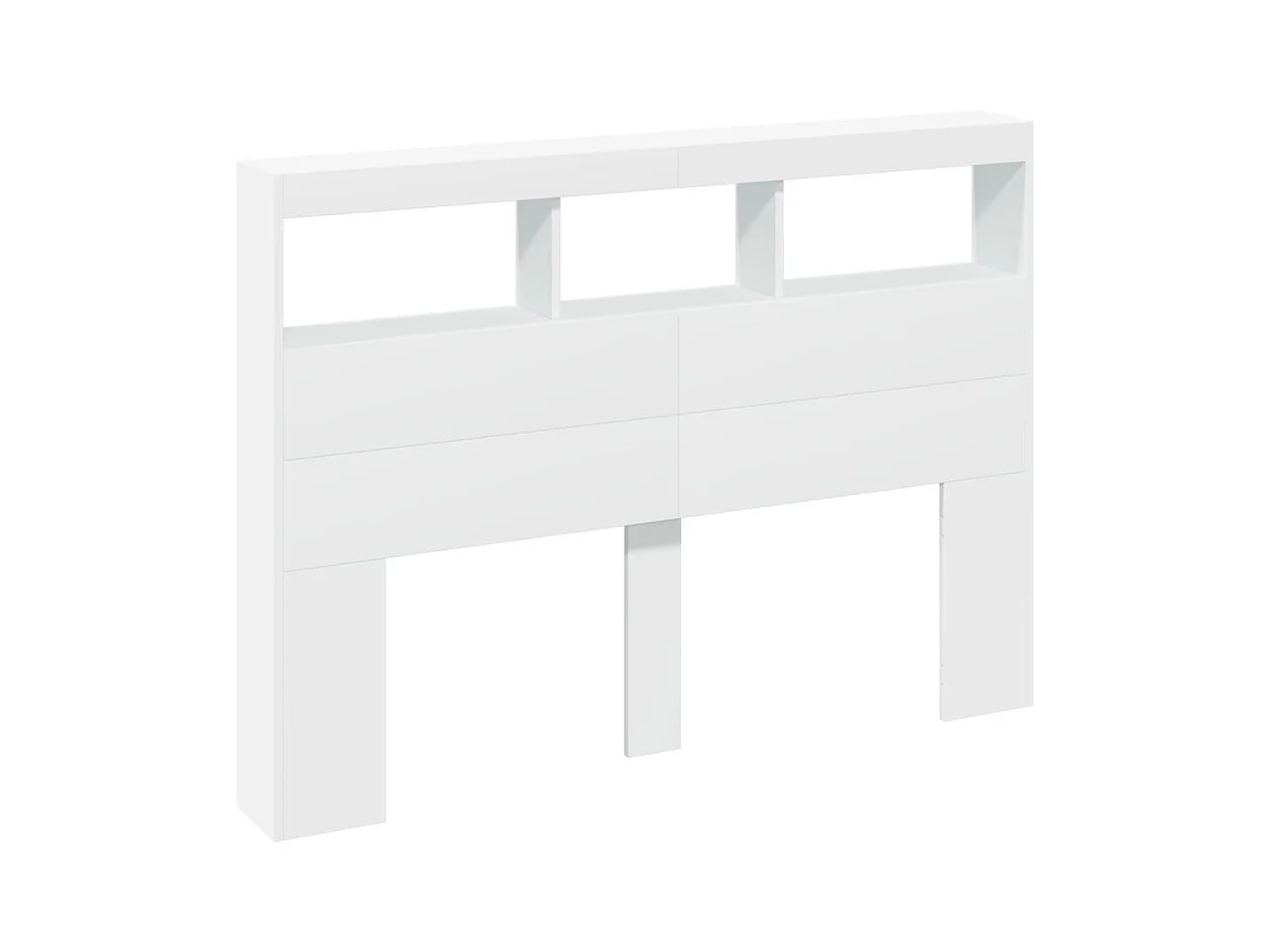 Cabecero de Cama | Cabezal de cama | Mueble de cabecero con LED blanco 140x17x102 cm