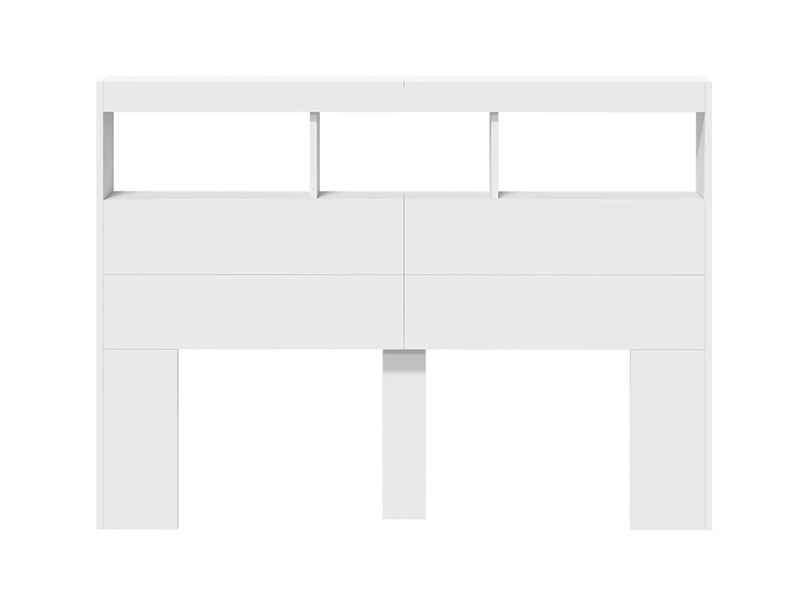 Cabecero de Cama | Cabezal de cama | Mueble de cabecero con LED blanco 140x17x102 cm