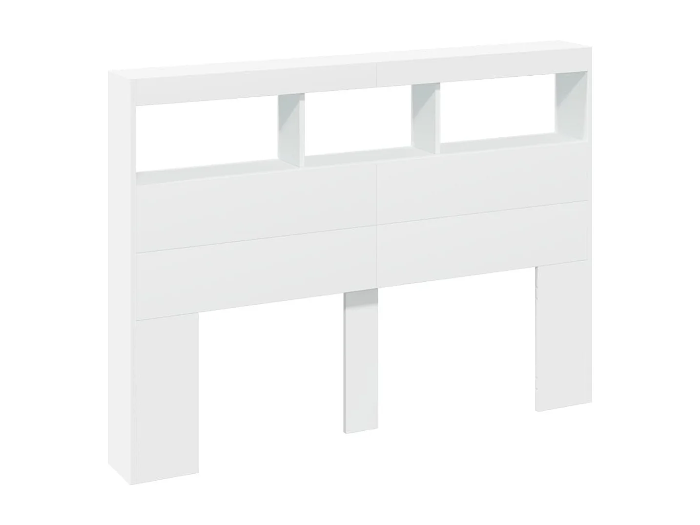 Tête de Lit avec rangement | Armoire de tête de lit avec LED blanc 140x17x102 cm