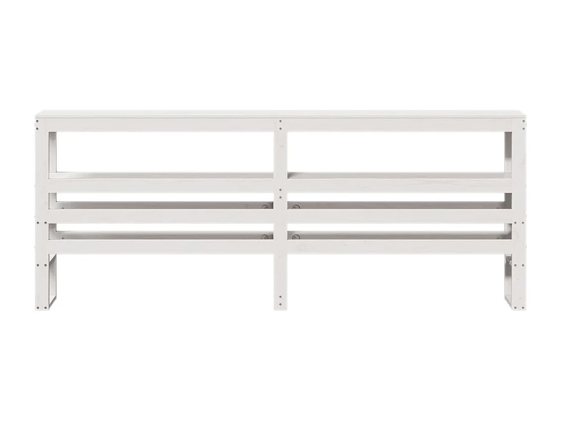 Tête de Lit | Panneau de tête pour lit Moderne avec étagères blanc 200 cm bois massif de pin