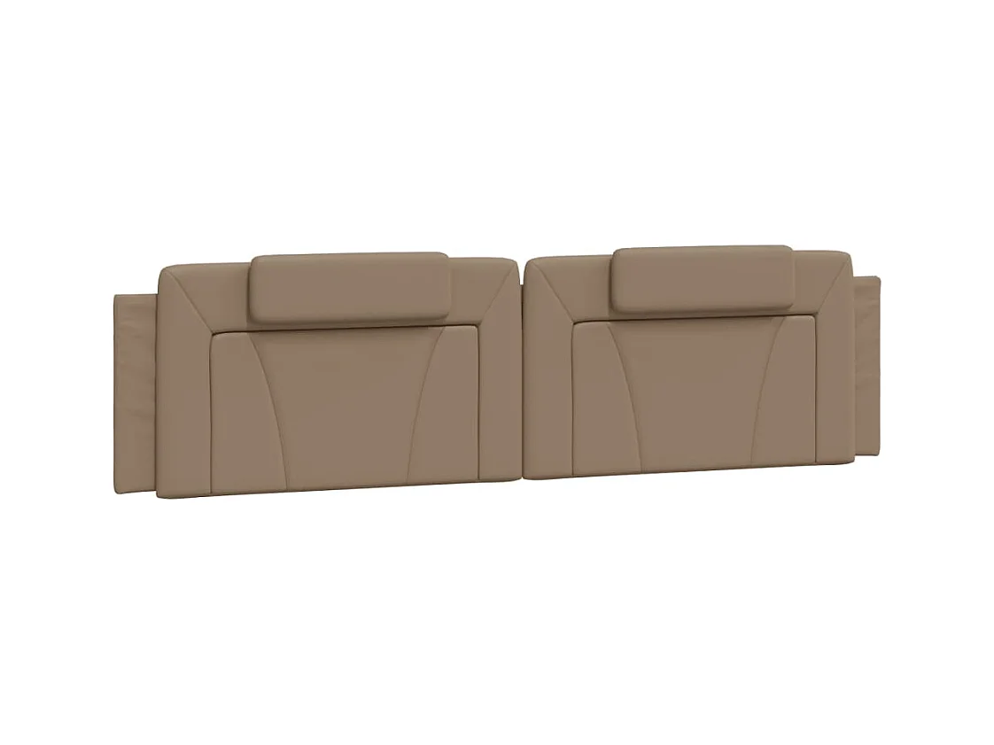 Cabecero de Cama | Cabezal de cama | Mueble de cabecero acolchado Viana cuero sintético capuchino 200 cm