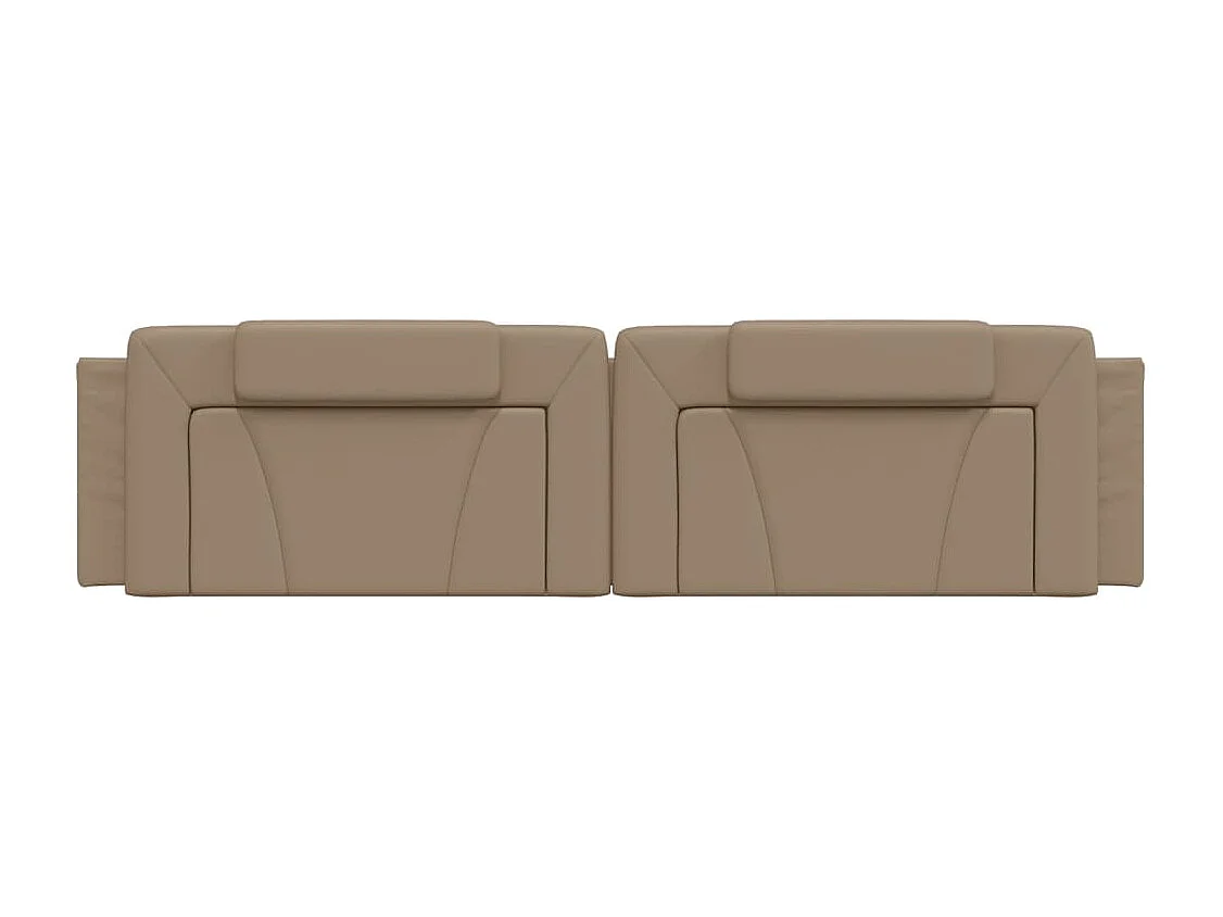 Cabecero de Cama | Cabezal de cama | Mueble de cabecero acolchado Viana cuero sintético capuchino 200 cm