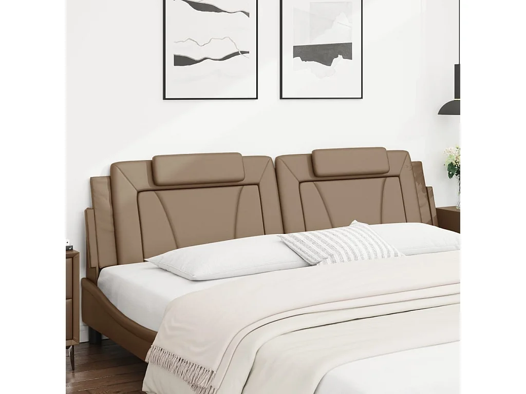 Tête de lit | Coussin de tête de lit | Tête de lit décoratif cappuccino 200 cm similicuir
