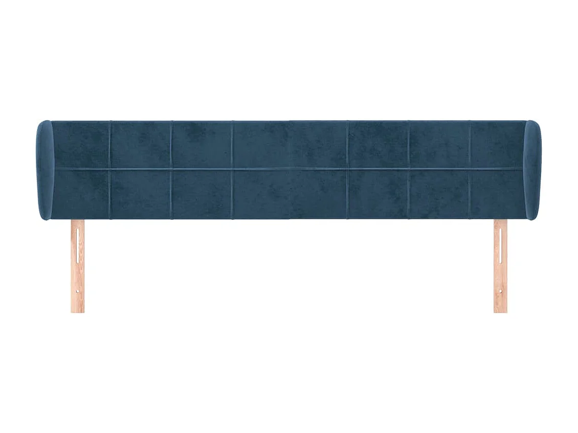 Mueble cabecero | Cabezal de cama | Cabecero de terciopelo azul oscuro 203x23x78/88 cm