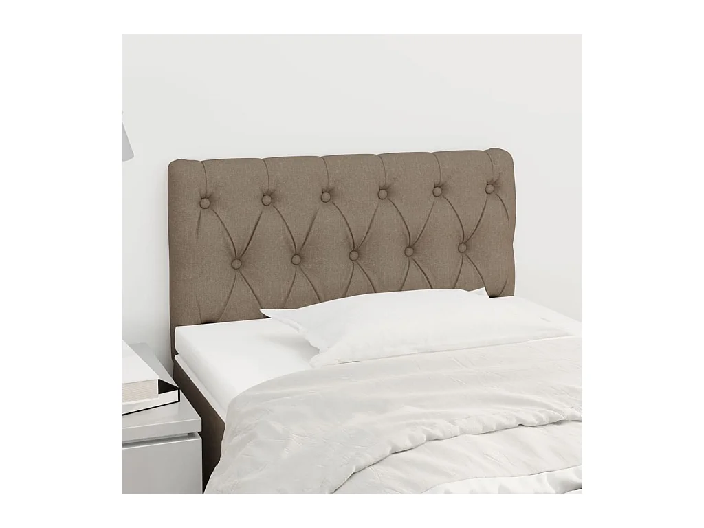 Mueble cabecero | Cabezal de cama | Cabecero de tela gris taupe 80x7x78/88 cm