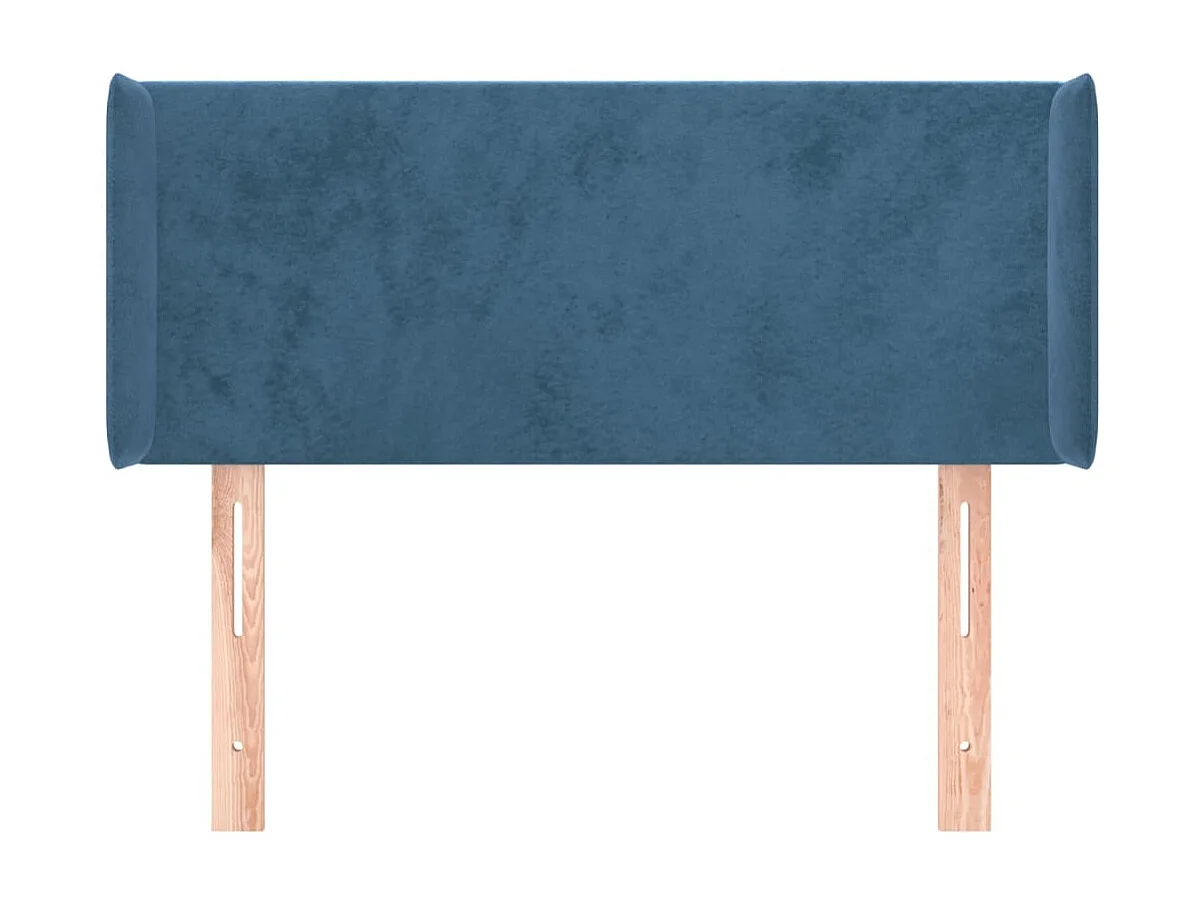 Tête de Lit | Panneau de tête pour lit Moderne avec oreilles Bleu Foncé 83x16x78/88 cm Velours