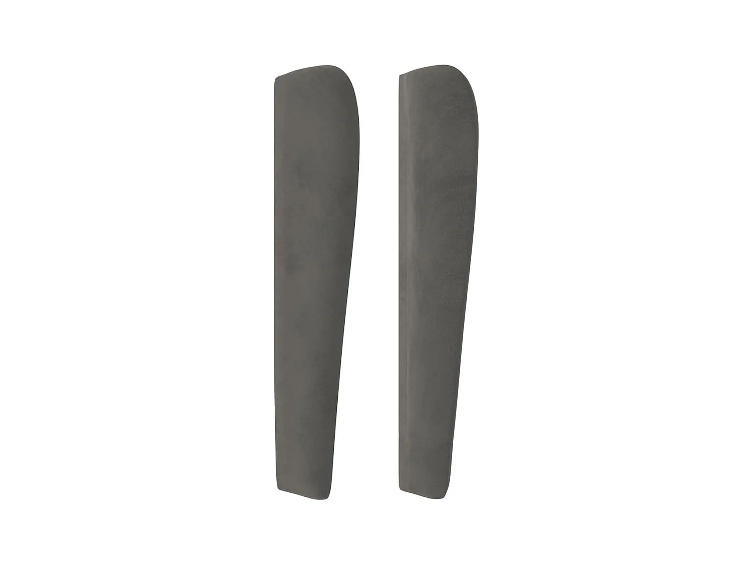 Tête de Lit | Panneau de tête pour lit Moderne avec oreilles Gris foncé 203x23x118/128 cm Velours